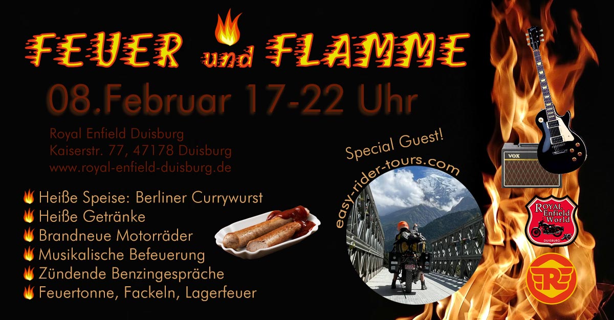 Veranstaltung Feuer und Flamme am 08. Februar ab 17:00 Uhr